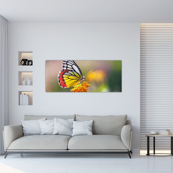 Slika - Leptir na cvijetu (120x50 cm)