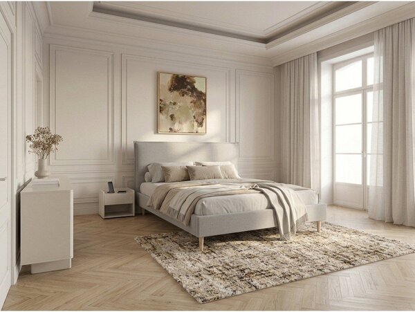 Bež bračni krevet Bobochic Paris Sary Dark, 160 x 200 cm