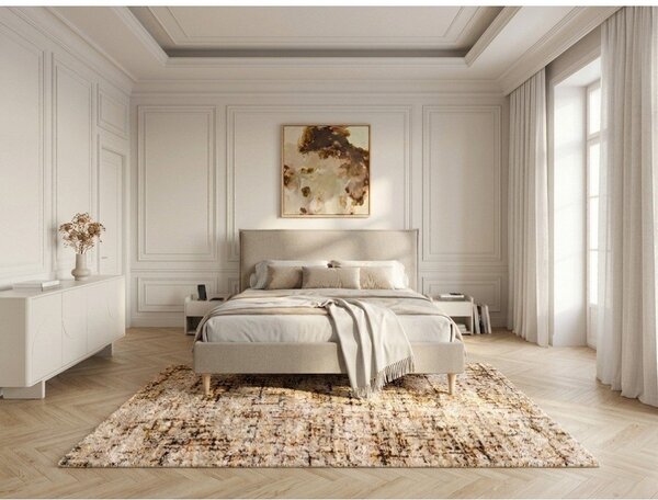 Bež bračni krevet Bobochic Paris Sary Dark, 160 x 200 cm
