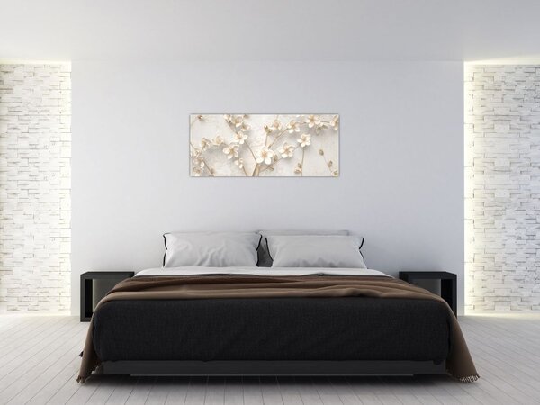 Slika - Zlatni cvijet - apstrakcija (120x50 cm)