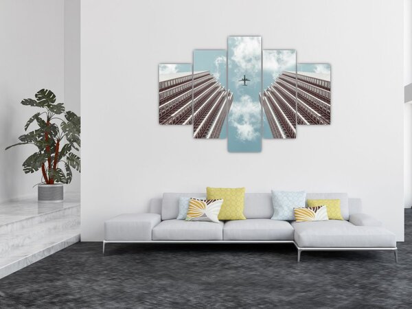 Slika aviona između zgrada (150x105 cm)