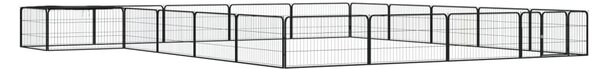 VidaXL Ograda za pse s 20 panela crna 100 x 50 cm čelik obložen prahom