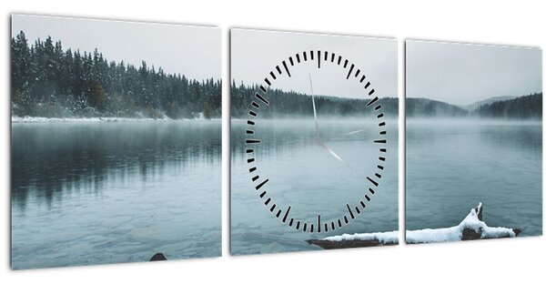 Slika - ledeno sjeverno jezero (sa satom) (90x30 cm)