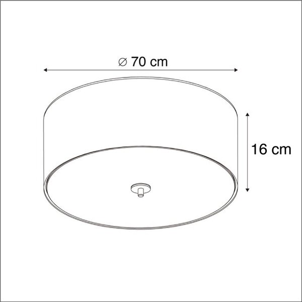 Pametna stropna svjetiljka taupe 70 cm uklj. 6 Wifi A60 - Drum Jute