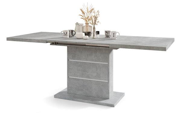 Mazzoni PIANO lagani beton / umetci bijele boje - moderni sklopivi stol do 200 cm