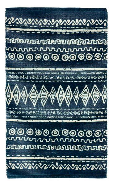 Plavo-bijeli pamučni tepih Webtappeti Ethnic, 55 x 110 cm