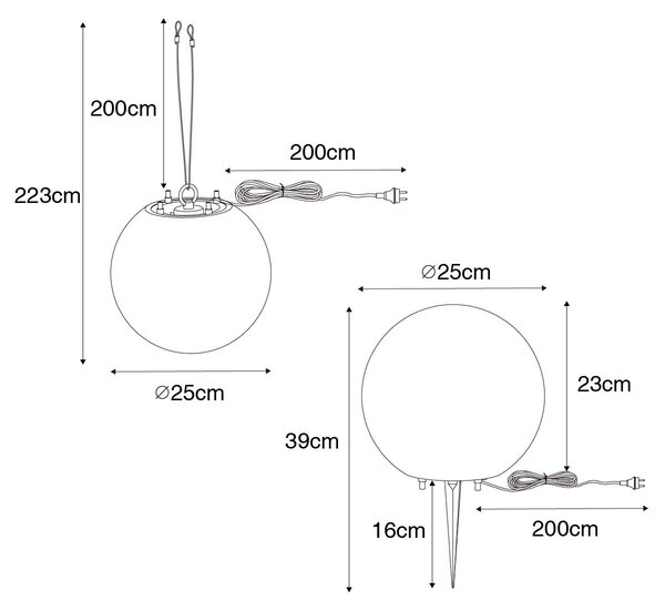 Moderna vanjska svjetiljka bijela 25 cm IP65 - Nura