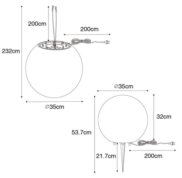 Moderna vanjska svjetiljka bijela 35 cm IP65 - Nura