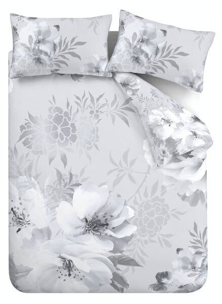 Siva posteljina Catherine Lansfield Dramatic Floral, 200 x 200 cm