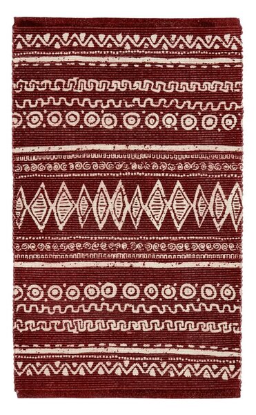 Crveno-bijeli pamučni tepih Webtappeti Ethnic, 55 x 110 cm