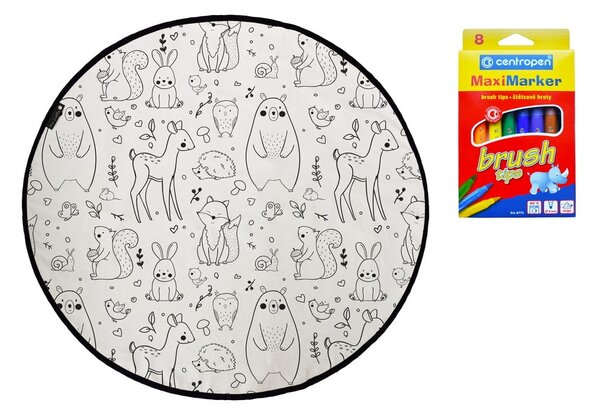 Tepih u boji Mr. Little Fox Field Full of Animals, ø 130 cm