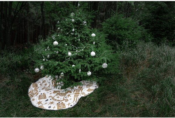 Pamučni tepih ispod božićnog drvca Butter Kings Golden Nut Cracker, ø 130 cm
