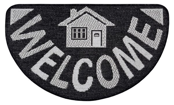 Antracit sivi otirač Hanse Home Weave Big Welcome, 50 x 80 cm