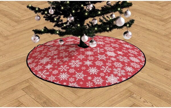 Pamučni tepih ispod božićnog drvca Butter Kings Freezy Snowflakes, ø 130 cm