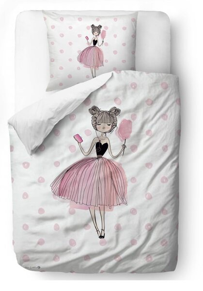Pamučna dječja posteljina Butter Kings Pink Girls, 100 x 130 cm