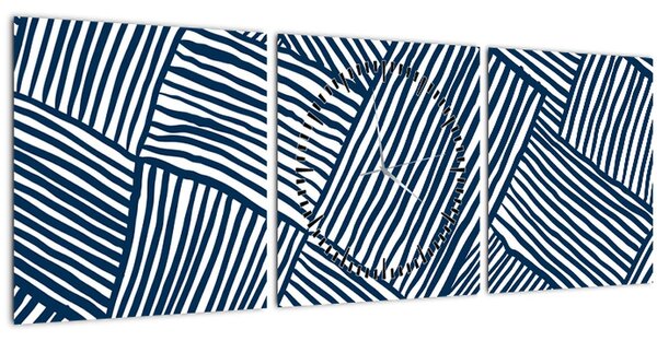 Slika - 3D linije (sa satom) (90x30 cm)