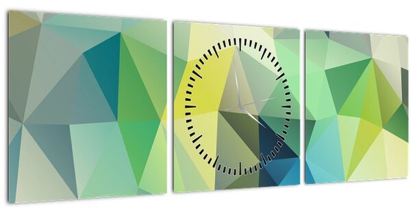 Slika geometrijske apstrakcije (sa satom) (90x30 cm)