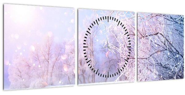 Slika - Mrazna zima (sa satom) (90x30 cm)