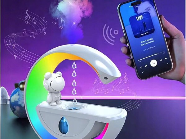 4v1 led rgb difuzor svetilka in bluetooth zvočnik 350ml usb astronavt - verk group