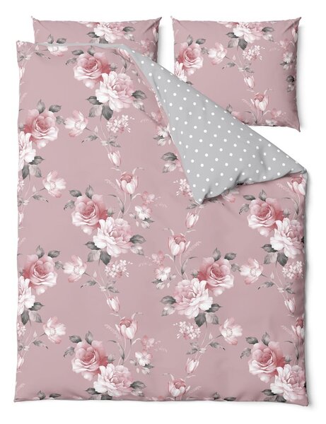Ružičasta pamučna posteljina za bračni krevet Bonami Selection Belle, 160 x 200 cm