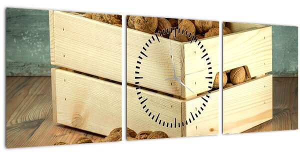Slika - Jesenska mrtva priroda s orasima (sa satom) (90x30 cm)