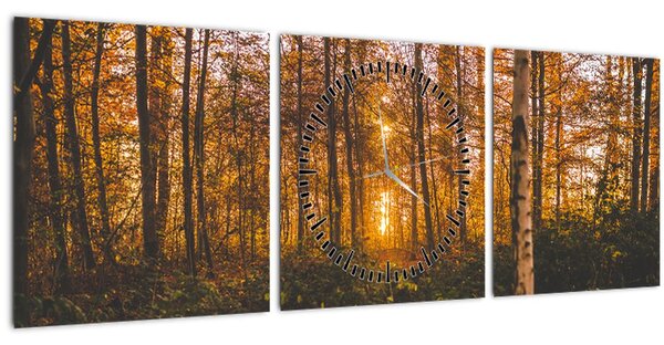 Slika jesenske šume (sa satom) (90x30 cm)