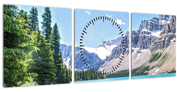 Slika Alpskog jezera (sa satom) (90x30 cm)