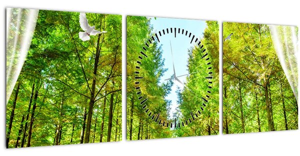 Slika - Pogled na gozd (sa satom) (90x30 cm)