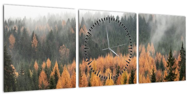 Slika - Jesenski gozd (sa satom) (90x30 cm)