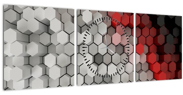 Slika - 3D šesterokotniki (sa satom) (90x30 cm)
