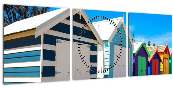 Slika - Brighton Beach, Melbourne, Avstralija (sa satom) (90x30 cm)