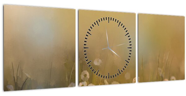 Slika - Oljna slika marjetic (sa satom) (90x30 cm)