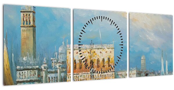 Slika - Gondola skozi Benetke, oljna slika (sa satom) (90x30 cm)