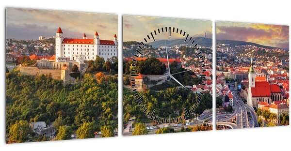 Slika - Panorama Bratislave, Slovaška (sa satom) (90x30 cm)