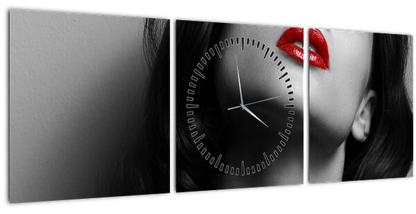 Slika - Portret ženske z rdečo šminko (sa satom) (90x30 cm)