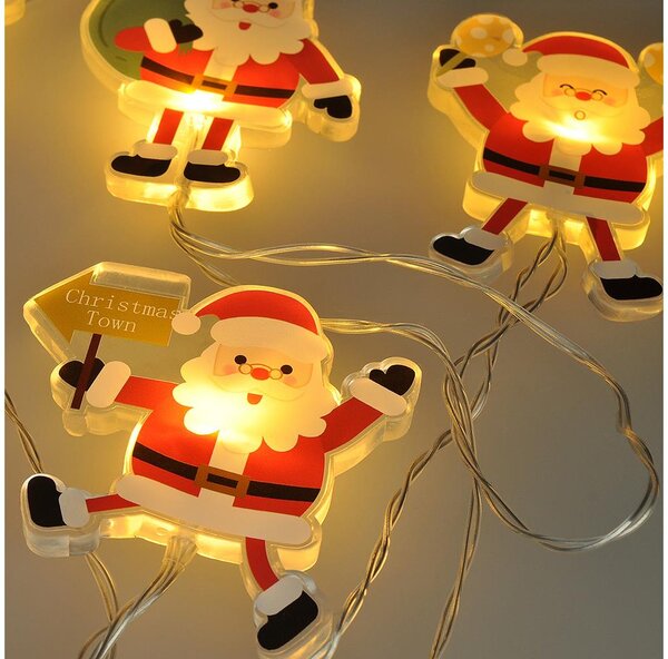 Solight 1V251 - LED Božićni svjetlosni lanac s usisnim čašicama 6xLED/2xAA 1,2m topla bijela djed Božićnjak