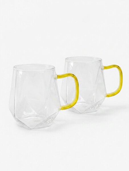 Sinsay - Staklene šalice s geometrijskim dnom 2 pack