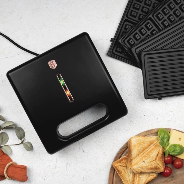 Berlinger Haus Black Rose 3u1 višefunkcionalni električni grill pekač (grill, sandwich, waffle)