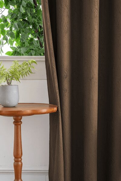 Zatemnjujuća zavjesa DUNES VELVET 140x250 cm, smeđa Sistem za vješanje: Metalni prstenovi