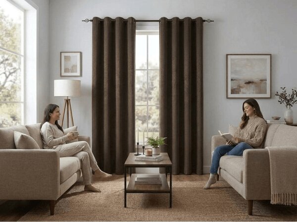 Zatemnjujuća zavjesa DUNES VELVET 140x250 cm, smeđa Sistem za vješanje: Metalni prstenovi