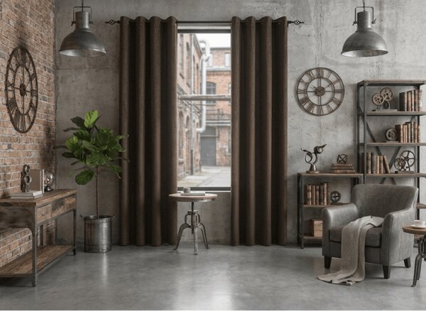 Zatemnjujuća zavjesa DUNES VELVET 140x250 cm, smeđa Sistem za vješanje: Metalni prstenovi