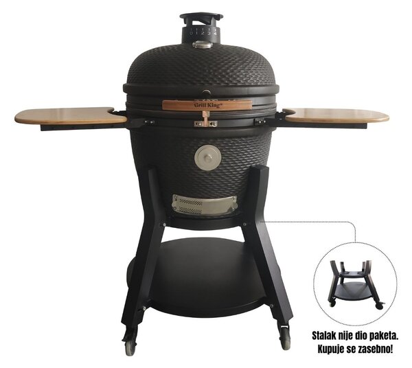 Grill King Kamado EGG PRO MAX 24" Series III keramički roštilj s dimilicom + bogata oprema, 61 cm