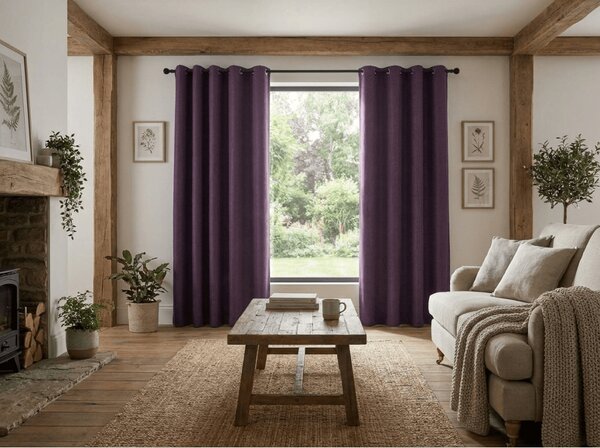 Zamračujuća zavjesa DUNES VELVET 140x250 cm, ljubičasta Sistem za vješanje: Metalni prstenovi