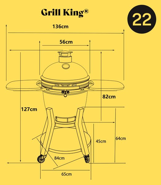 Grill King Kamado STAND stalak za 22" Series II + Series III keramički kamado roštilj