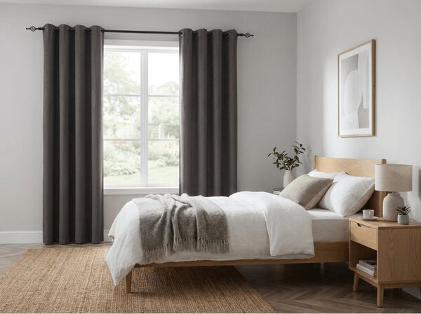 Zamračujuća zavjesa DUNES VELVET 140x250 cm, tamno siva Sistem za vješanje: Metalni prstenovi