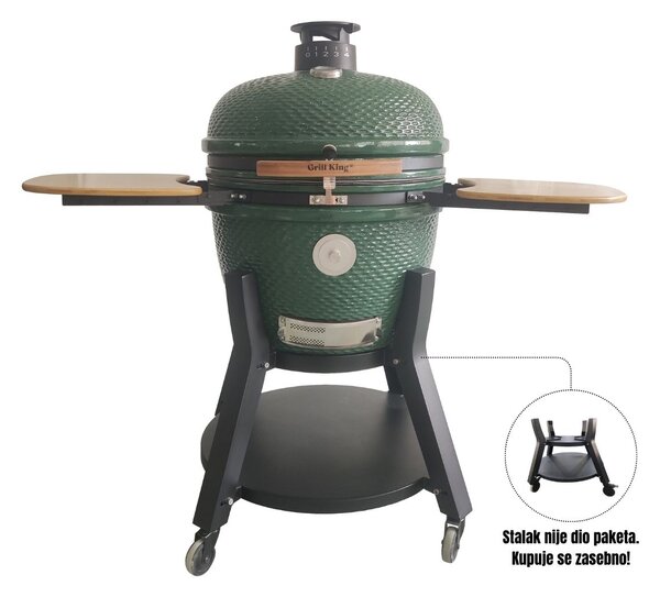 Grill King Kamado EGG PRO MAX 24" Series III keramički roštilj s dimilicom + bogata oprema, 61 cm