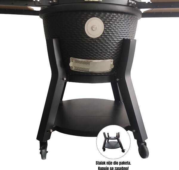 Grill King Kamado EGG PRO MAX 24" Series III keramički roštilj s dimilicom + bogata oprema, 61 cm