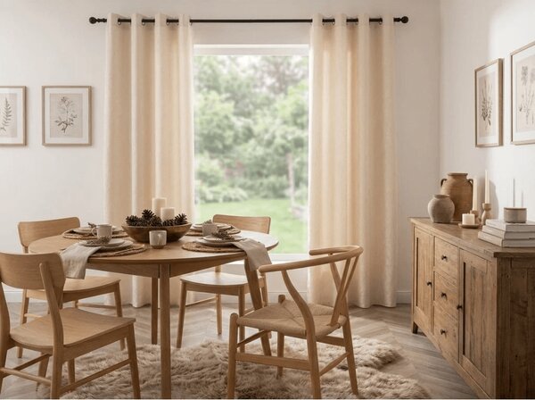 Zamračujuća zavjesa DUNES VELVET 140x250 cm, krem. Sistem za vješanje: Metalni prstenovi