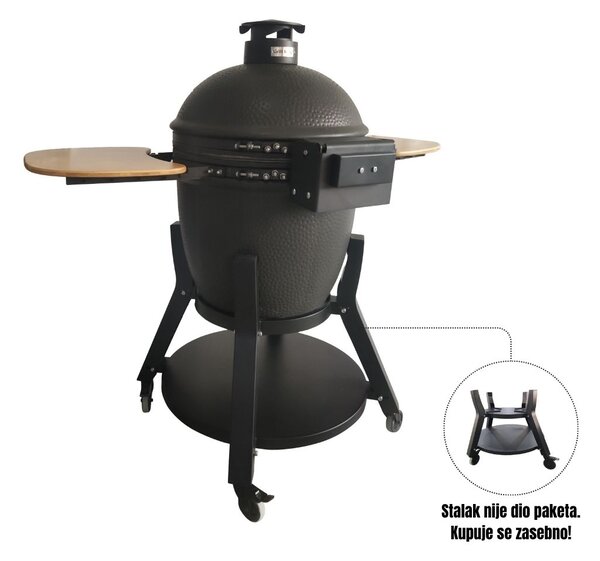 Grill King Kamado EGG PRO MIDI 22" Series III keramički roštilj s dimilicom + bogata oprema, 56 cm