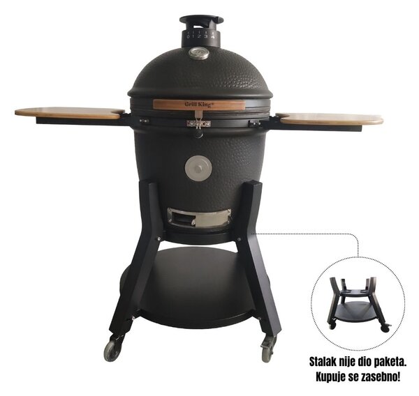 Grill King Kamado EGG PRO MIDI 22" Series III keramički roštilj s dimilicom + bogata oprema, 56 cm